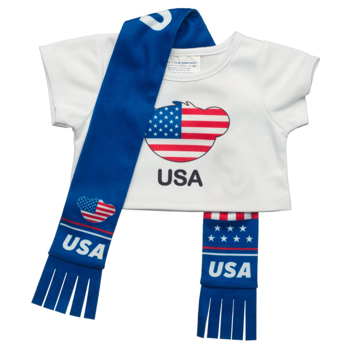 Set Polera Y Bufanda Usa Build-A-Bear